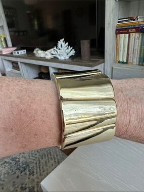 Chunky Gold-Tone Statement Cuff Bracelet